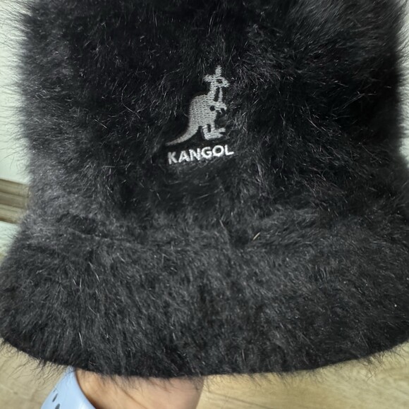 Vintage KANGOL Bucket Black Rabbit Fur Blend Bucket Hat Size M - Picture 2 of 6